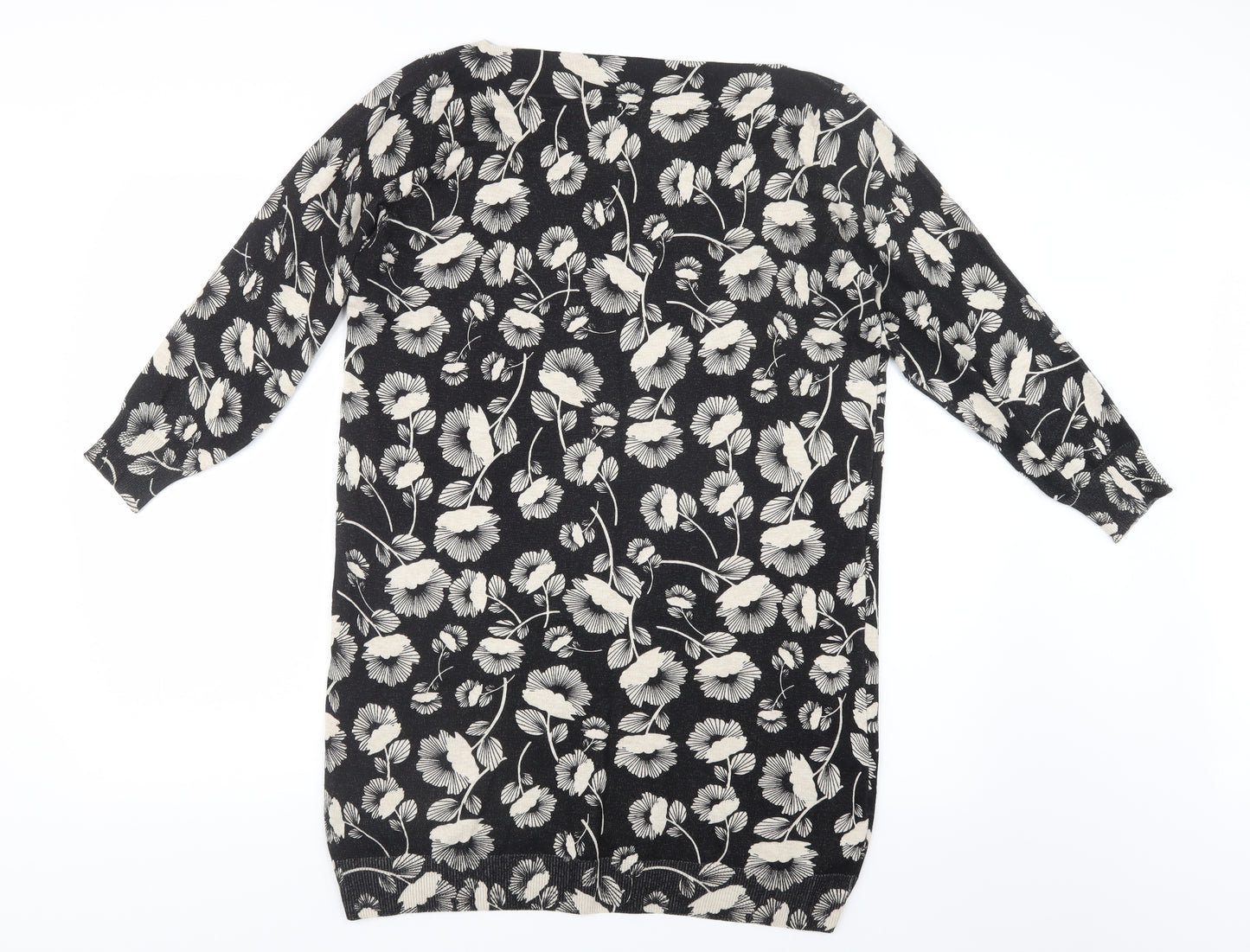 F&F Womens Black Floral  Pullover Jumper Size 18