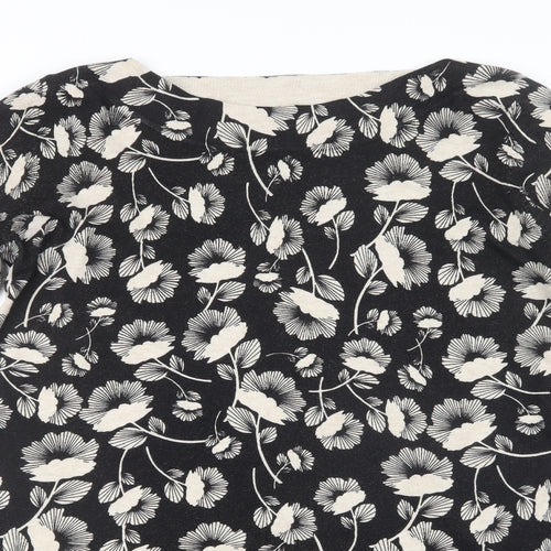 F&F Womens Black Floral  Pullover Jumper Size 18