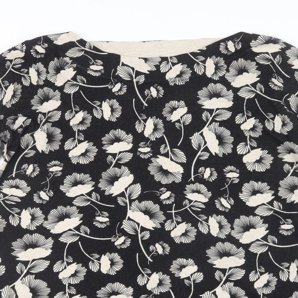 F&F Womens Black Floral  Pullover Jumper Size 18