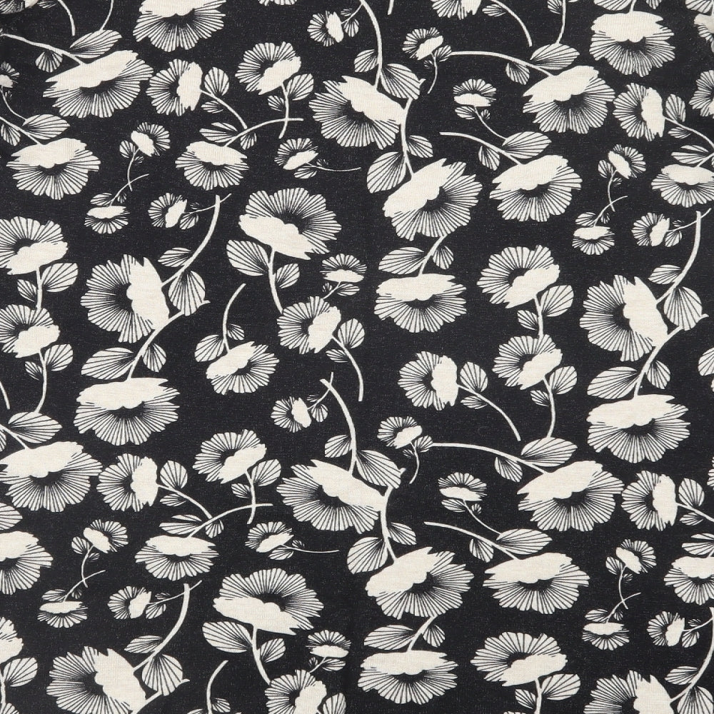 F&F Womens Black Floral  Pullover Jumper Size 18
