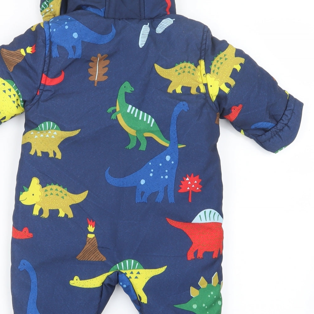 Marks and Spencer Baby Blue Geometric  Coverall Outfit/Set Size 0-3 Months