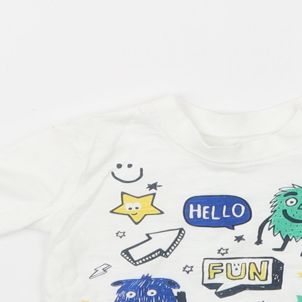 F&F Boys White   Basic T-Shirt Size 0-3 Months