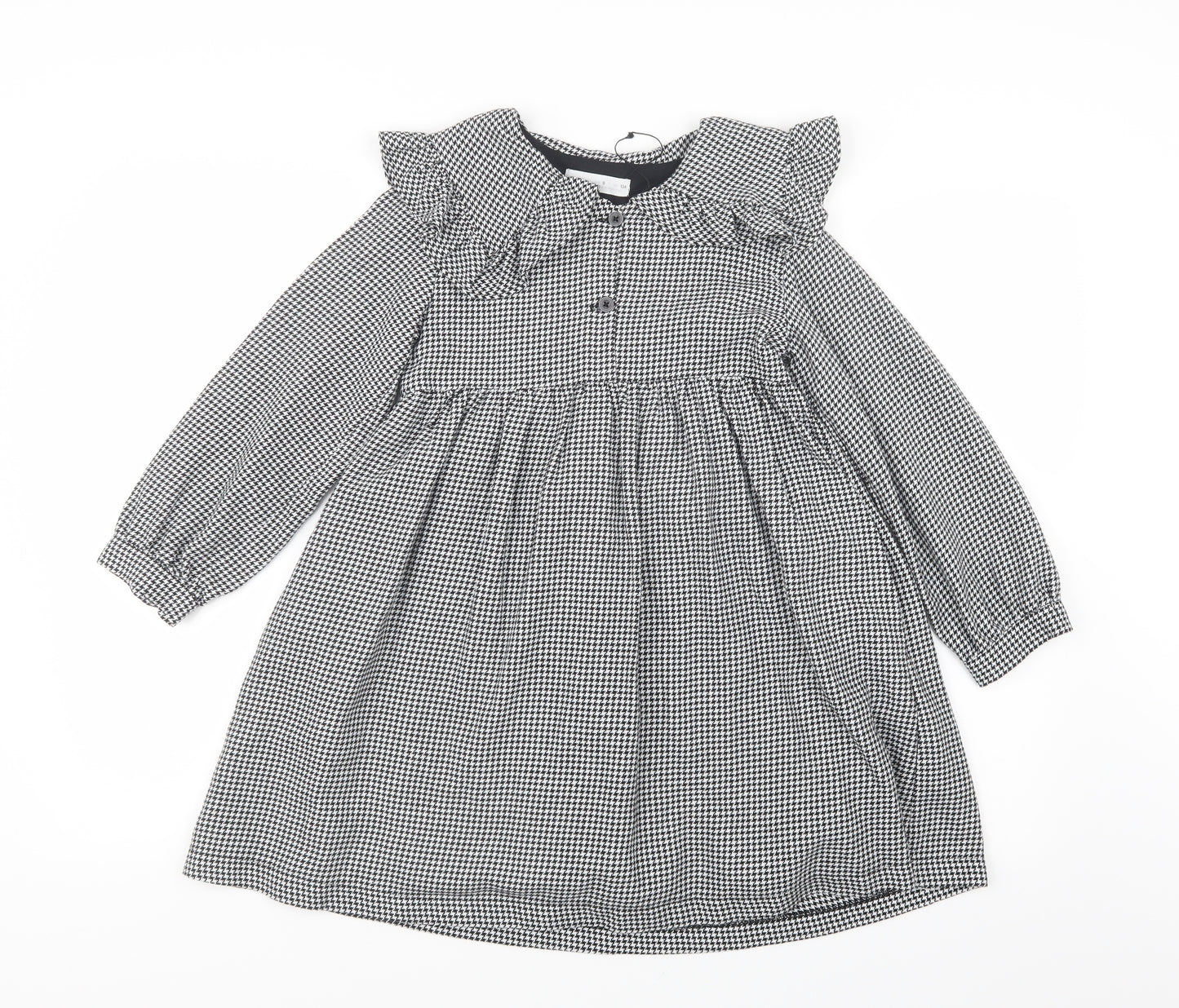 Zara Girls Black Houndstooth  Shift  Size 9 Years