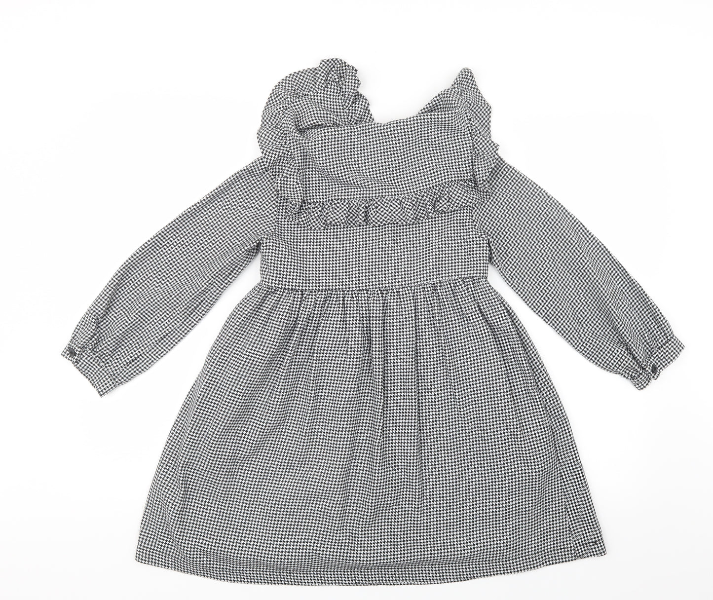 Zara Girls Black Houndstooth  Shift  Size 9 Years