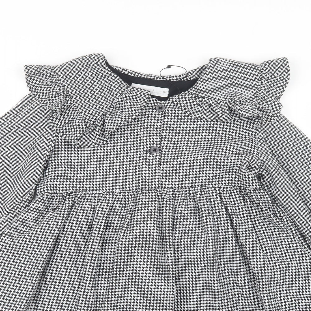 Zara Girls Black Houndstooth  Shift  Size 9 Years