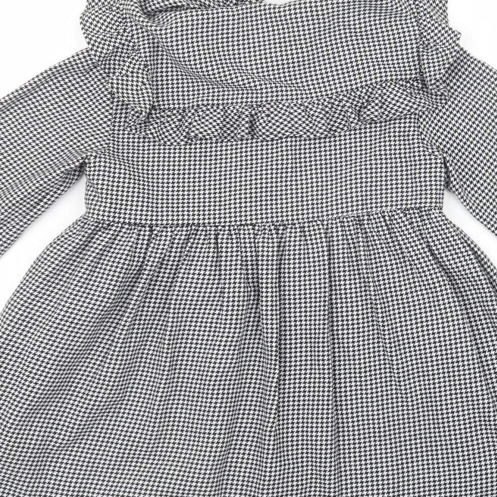 Zara Girls Black Houndstooth  Shift  Size 9 Years