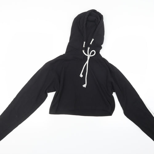 Missguided Womens Black   Pullover Hoodie Size 14  - Cropped