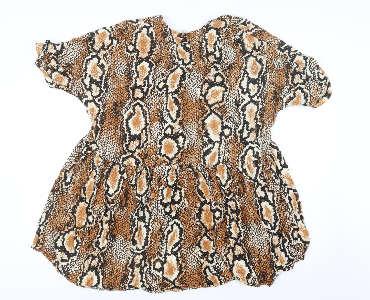 River Island Womens Brown Animal Print  Basic T-Shirt Size 14