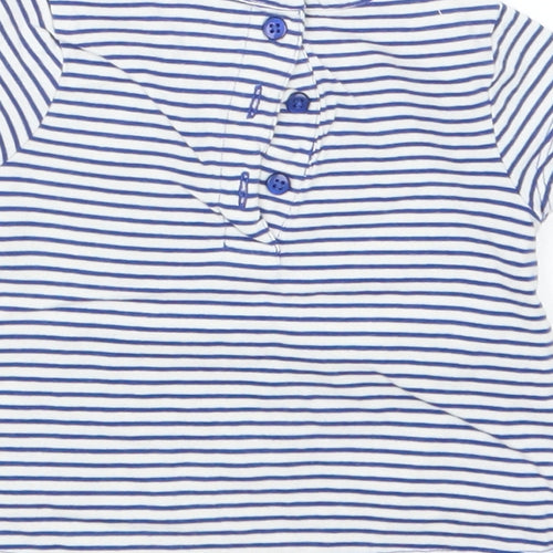 John Lewis Girls Blue Striped  Basic T-Shirt Size 0-3 Months