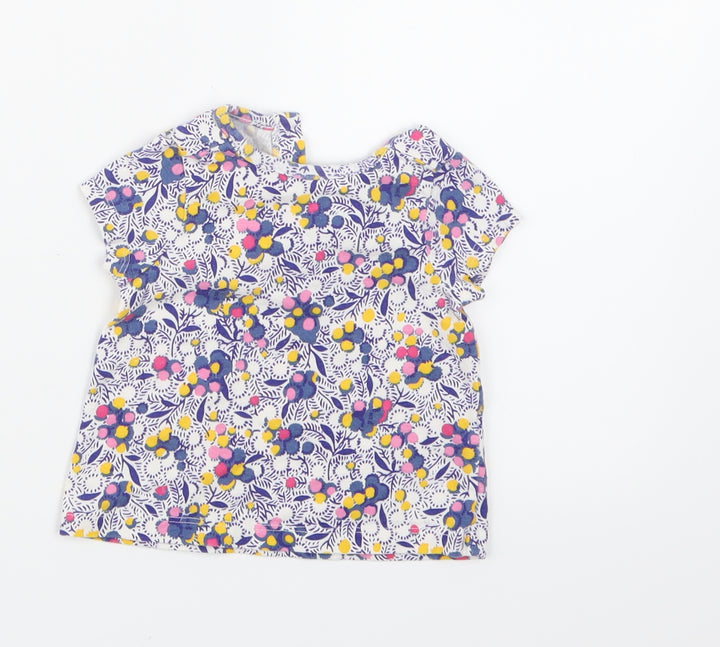John Lewis Girls Purple Geometric Basic T-Shirt Size 0-3 Months