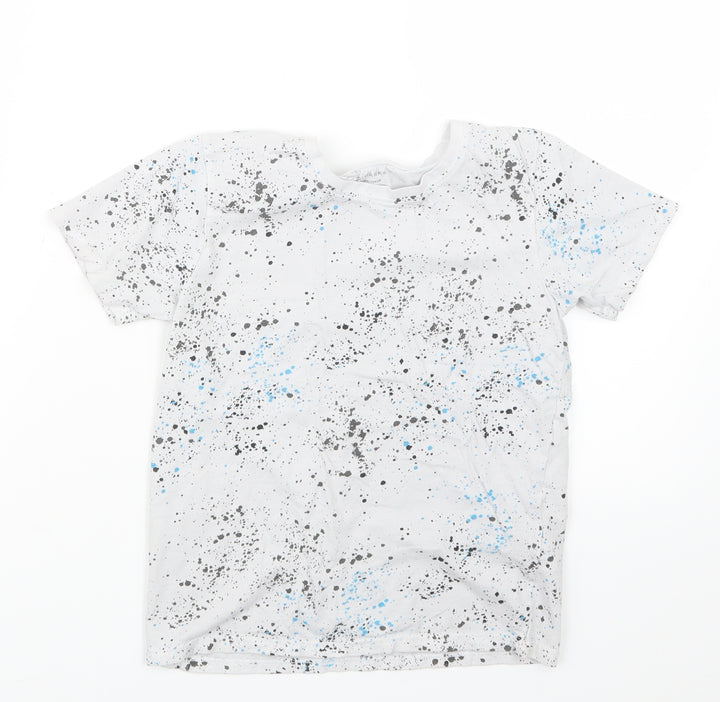 Primark Boys Grey Geometric  Basic T-Shirt Size 7-8 Years