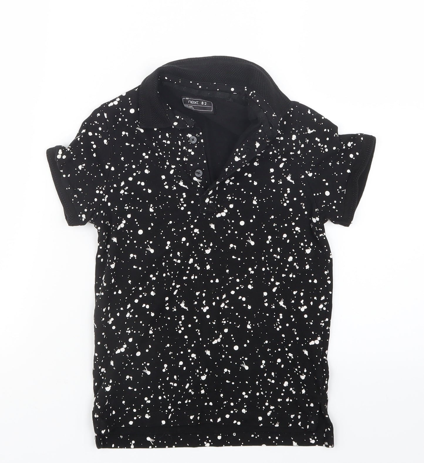 NEXT Boys Black Geometric  Basic Polo Size 6 Years