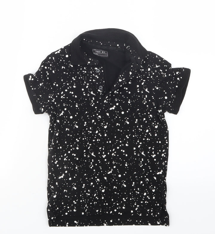 NEXT Boys Black Geometric  Basic Polo Size 6 Years