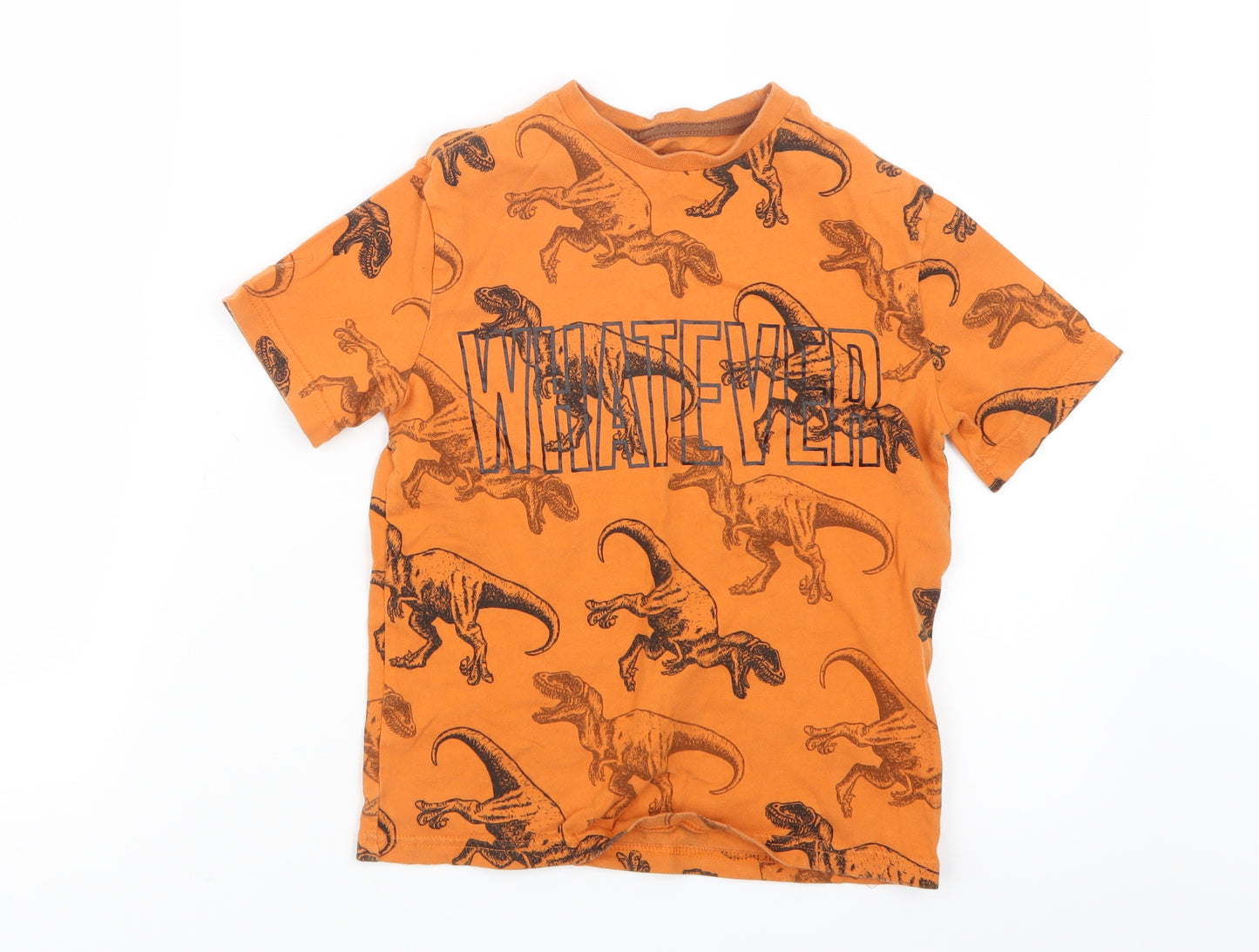 F&F Boys Orange Geometric  Basic T-Shirt Size 5-6 Years