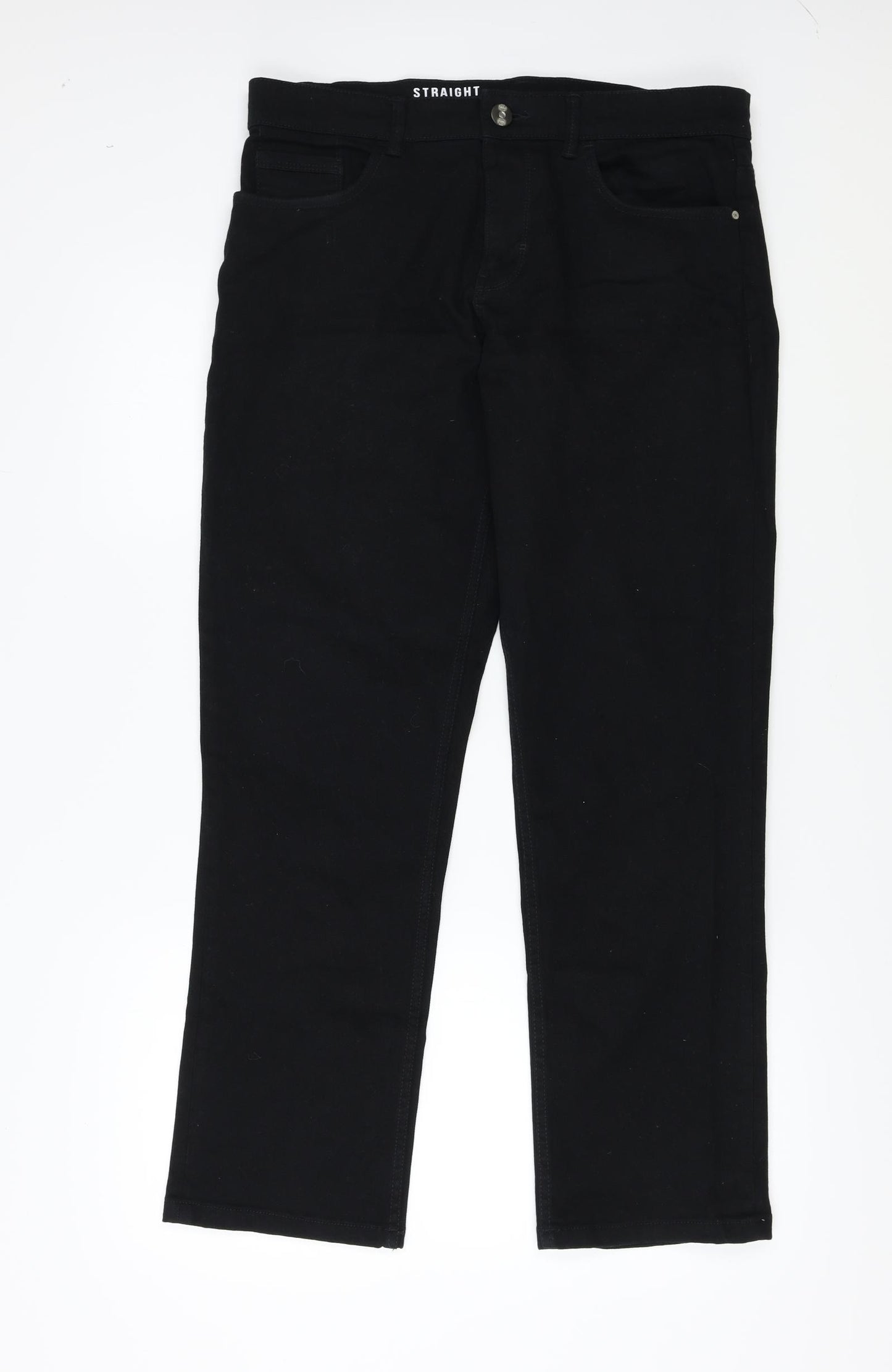 George  Mens Black   Straight Jeans Size 34 in L27 in
