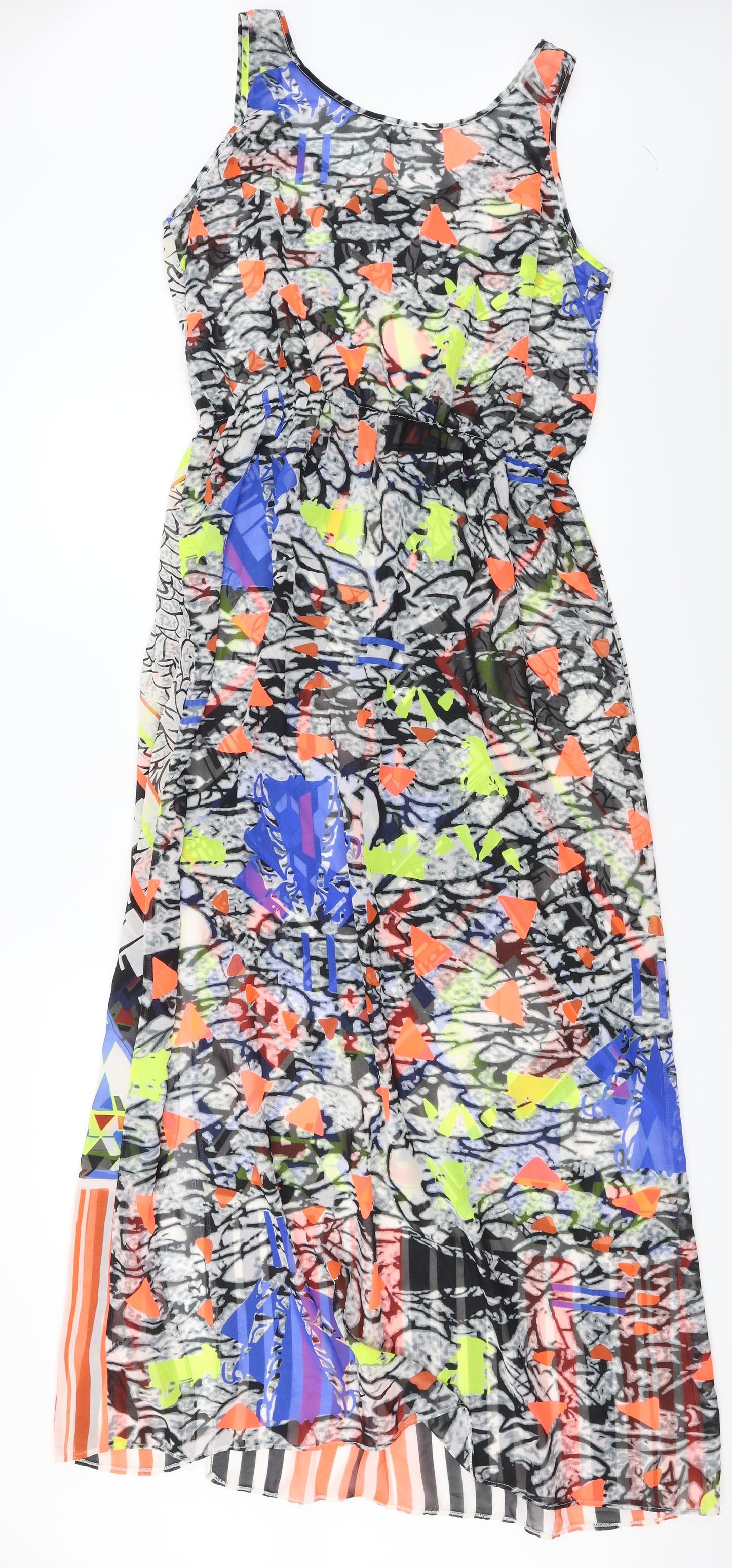George  Womens White Geometric  A-Line  Size 16