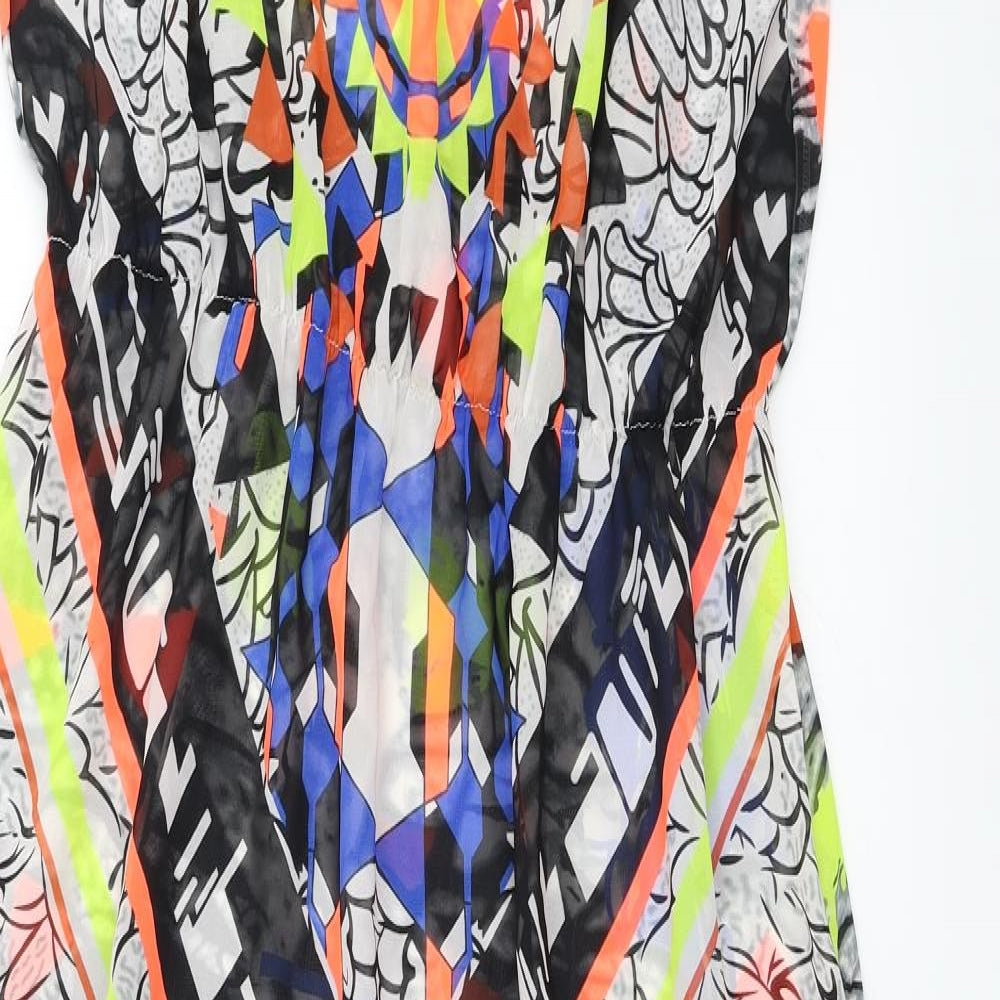George  Womens White Geometric  A-Line  Size 16