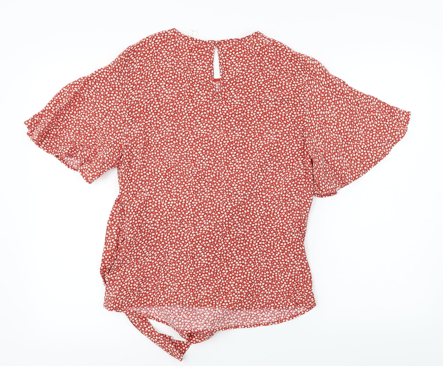 H&M  Womens Orange Floral  Basic Blouse Size 8