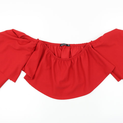 Boohoo  Womens Red   Cropped T-Shirt Size 8