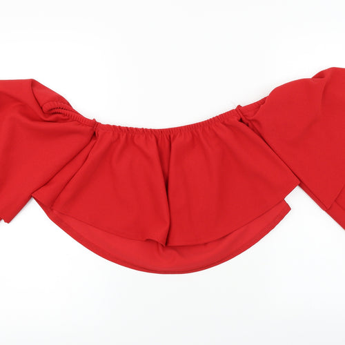 Boohoo  Womens Red   Cropped T-Shirt Size 8