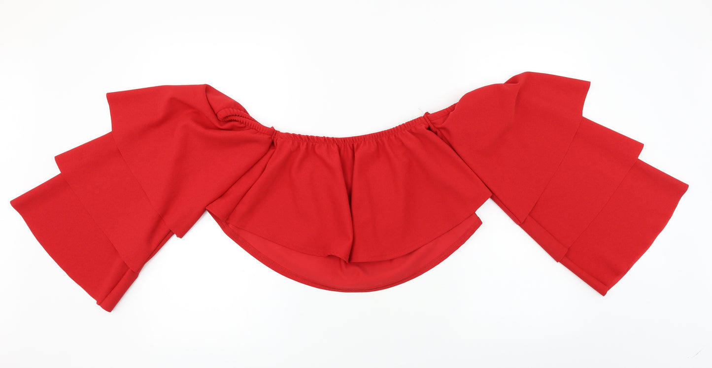 Boohoo  Womens Red   Cropped T-Shirt Size 8