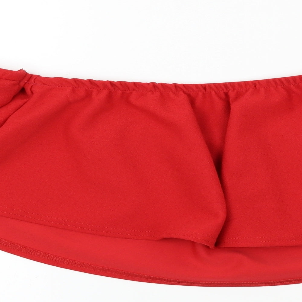 Boohoo  Womens Red   Cropped T-Shirt Size 8