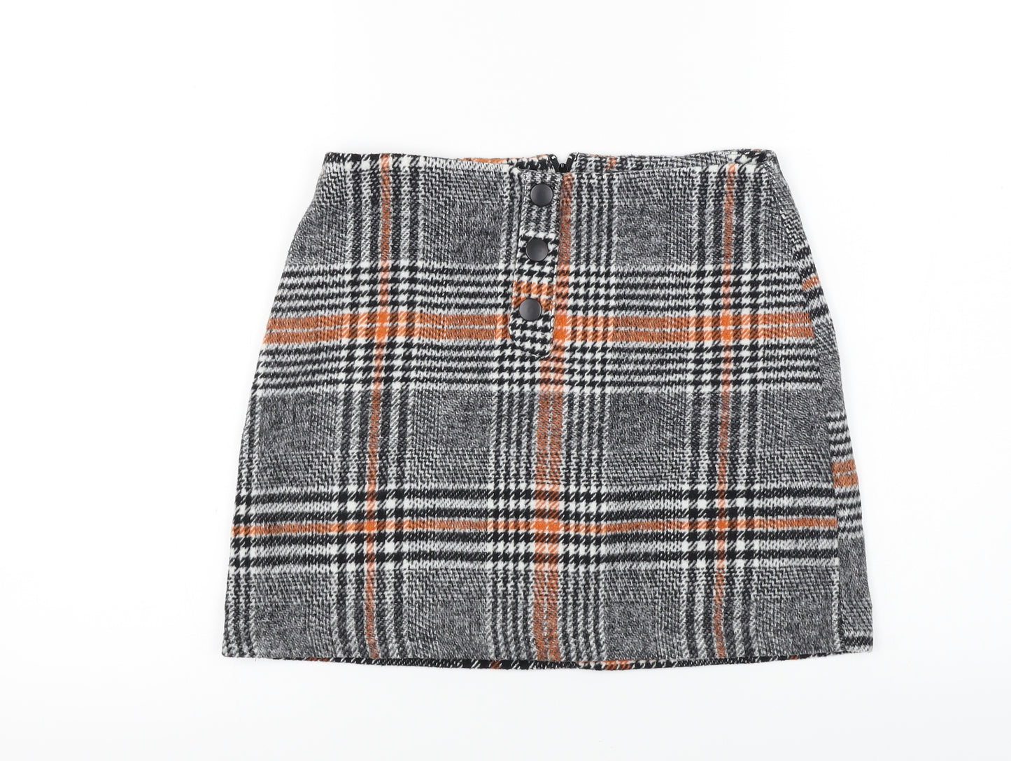 Primark  Womens Grey Check  A-Line Skirt Size 8