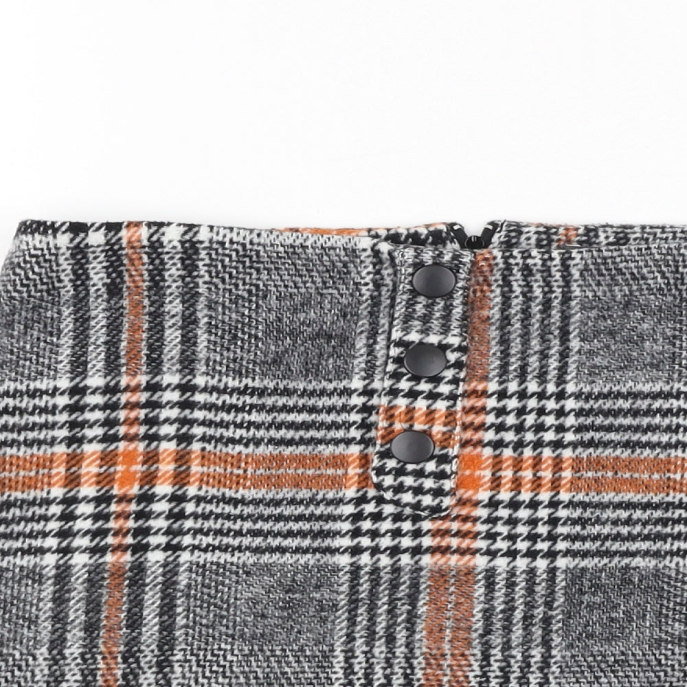 Primark  Womens Grey Check  A-Line Skirt Size 8
