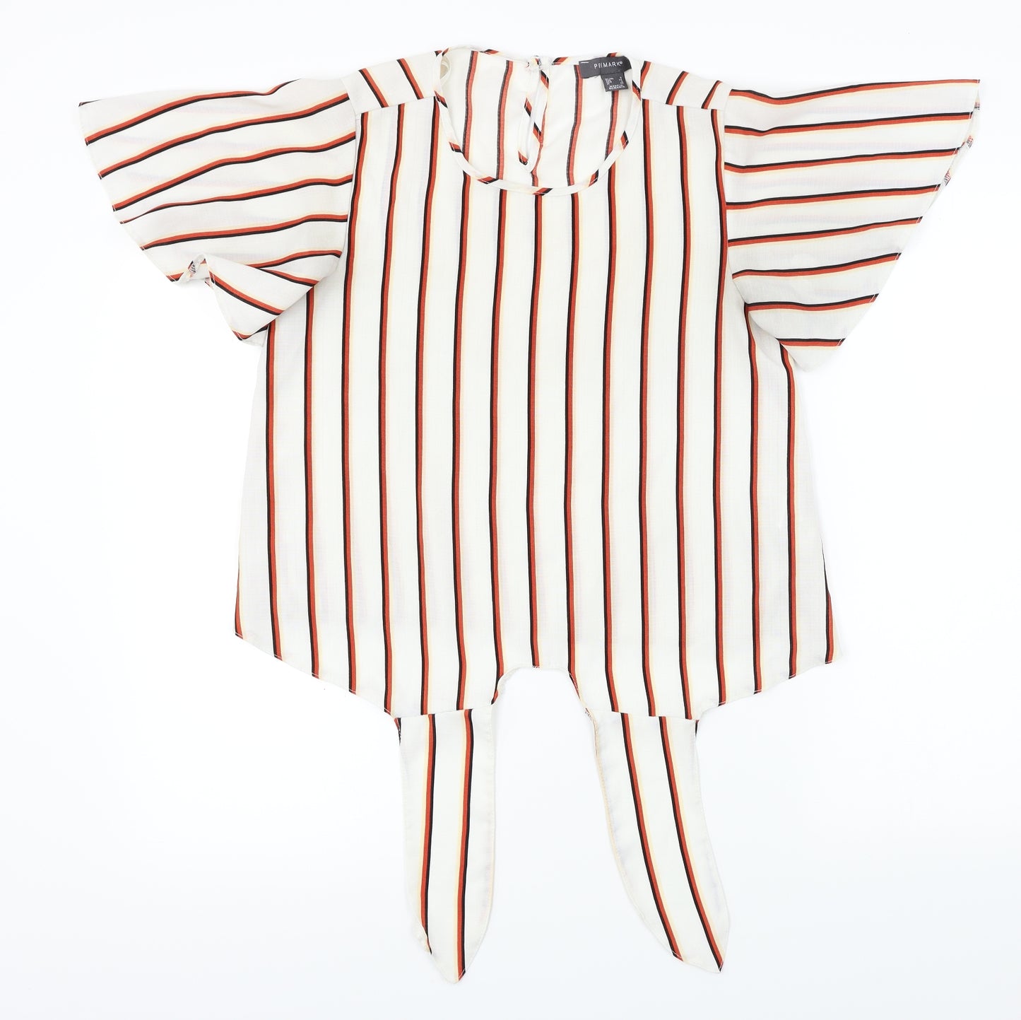 Primark  Womens White Striped  Basic Blouse Size 8