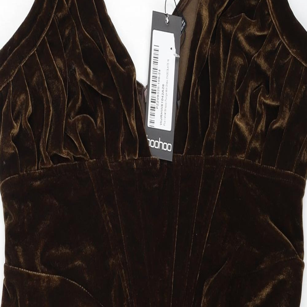 Boohoo  Womens Brown   Bodycon  Size 16
