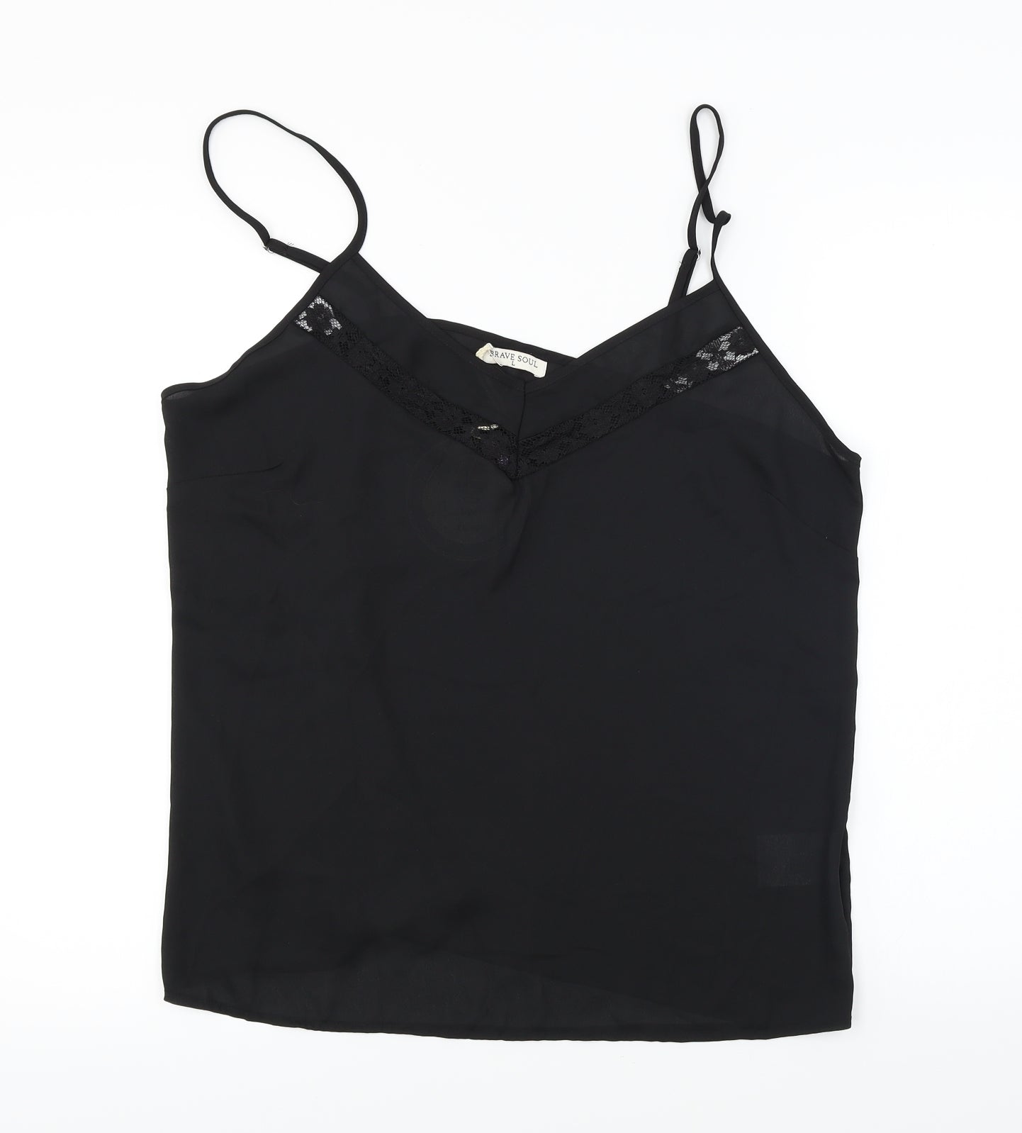 Brave Soul  Womens Black   Basic Blouse Size L
