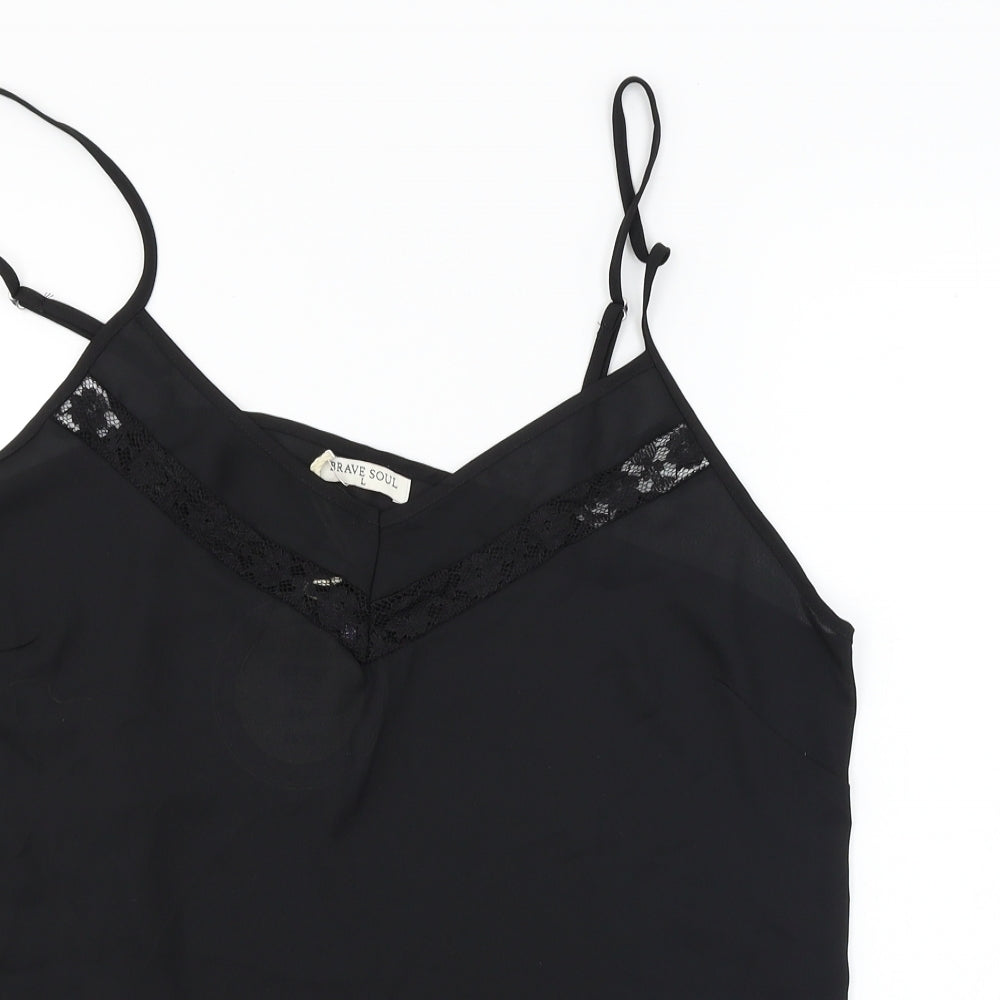 Brave Soul  Womens Black   Basic Blouse Size L