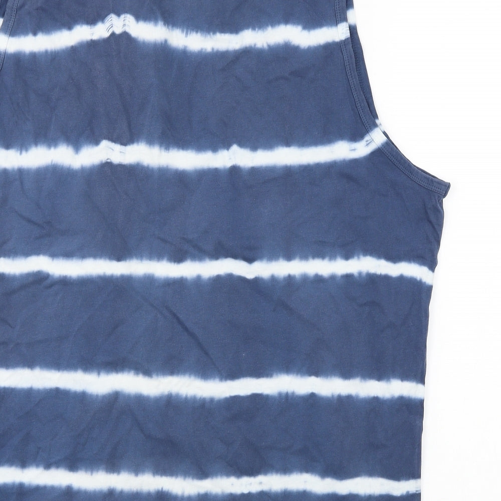 George  Mens Blue Striped   T-Shirt Size 2XL