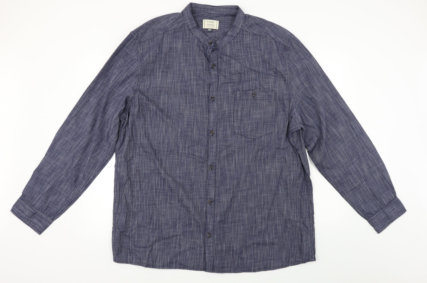 George  Mens Blue    Button-Up Size 2XL