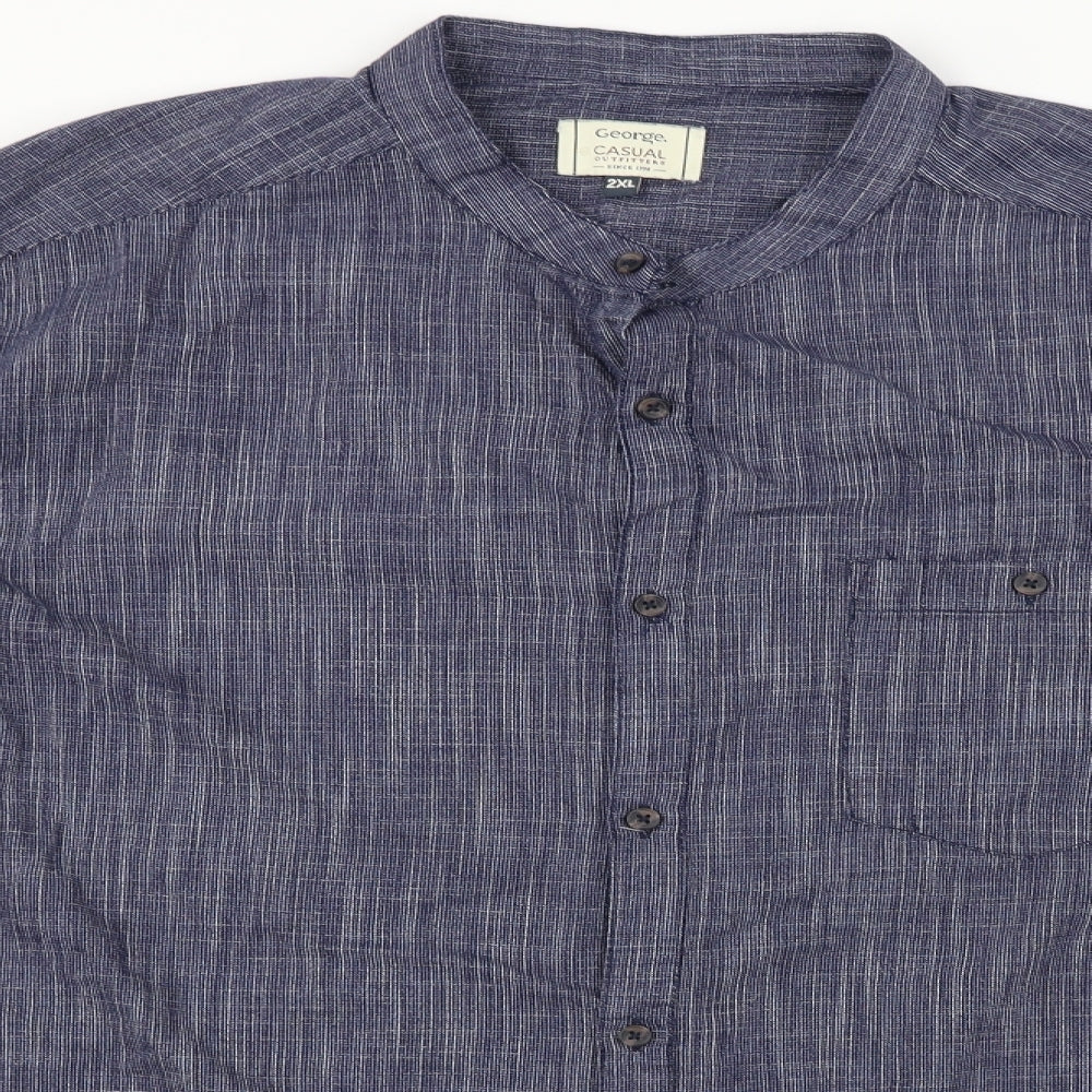 George  Mens Blue    Button-Up Size 2XL