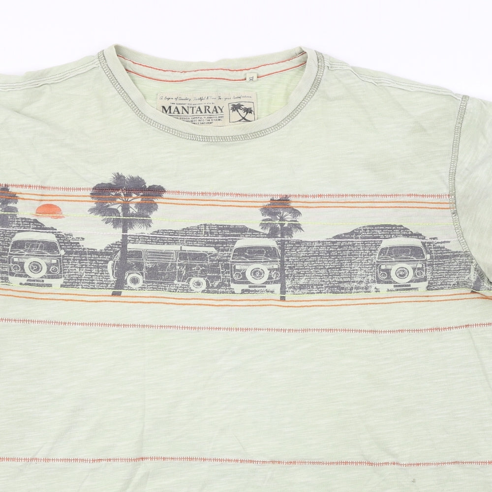 MANTARAY    Mens Green    T-Shirt Size XL