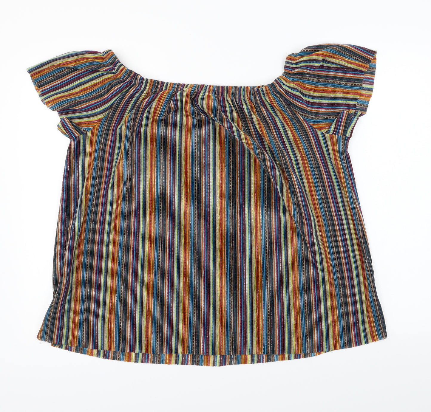 George  Womens Multicoloured Striped  Basic Blouse Size 14