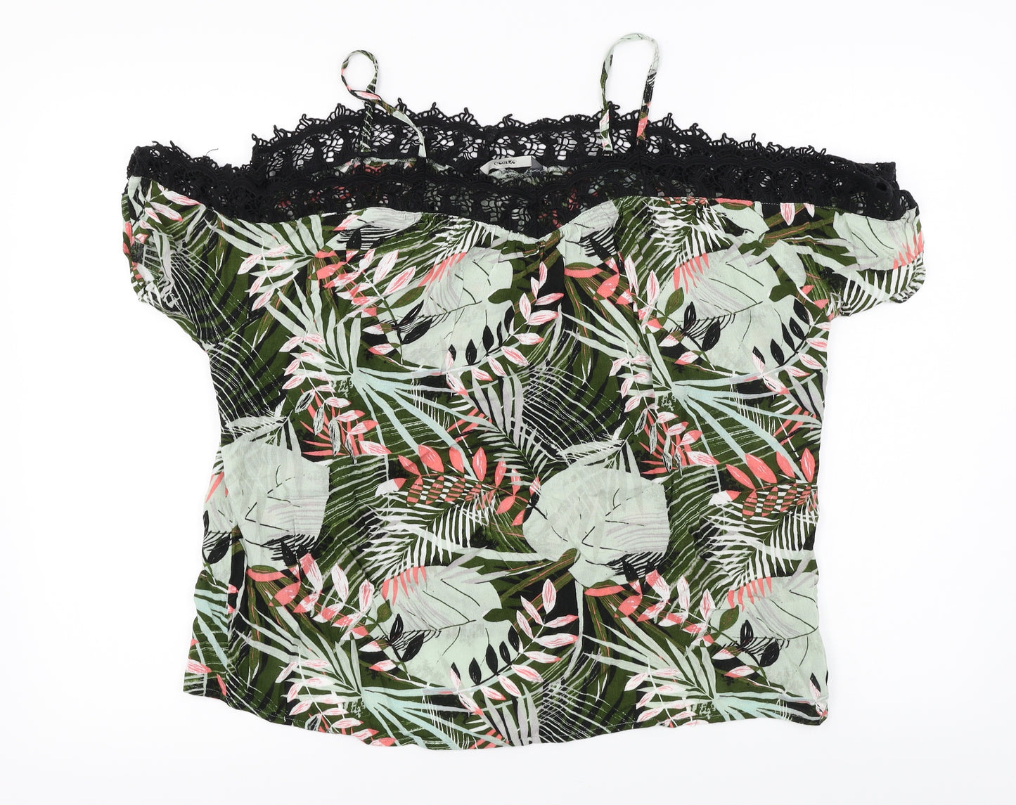 George  Womens Green Floral  Basic Blouse Size 12