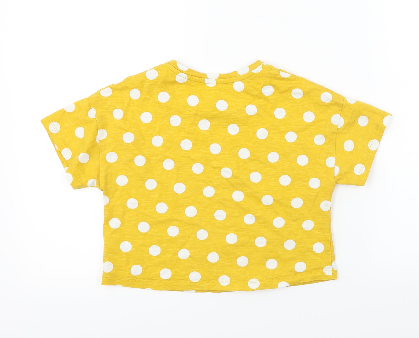 F&F  Girls Yellow Polka Dot  Basic T-Shirt Size 6-7 Years
