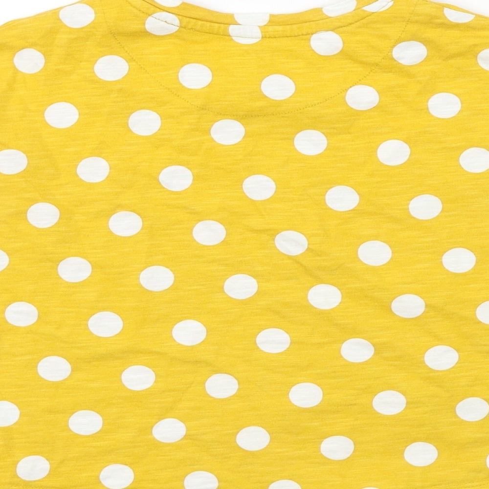 F&F  Girls Yellow Polka Dot  Basic T-Shirt Size 6-7 Years
