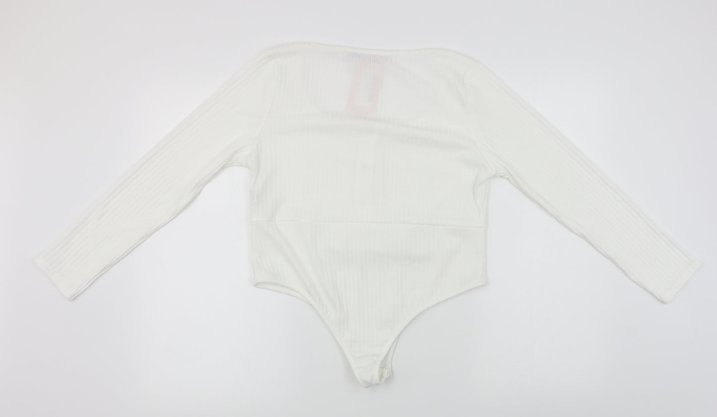 MISSAP   Womens White Ombré  Bodysuit One-Piece Size 16