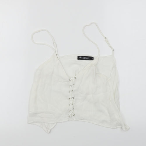 Misstruth  Womens White   Cropped T-Shirt Size 8