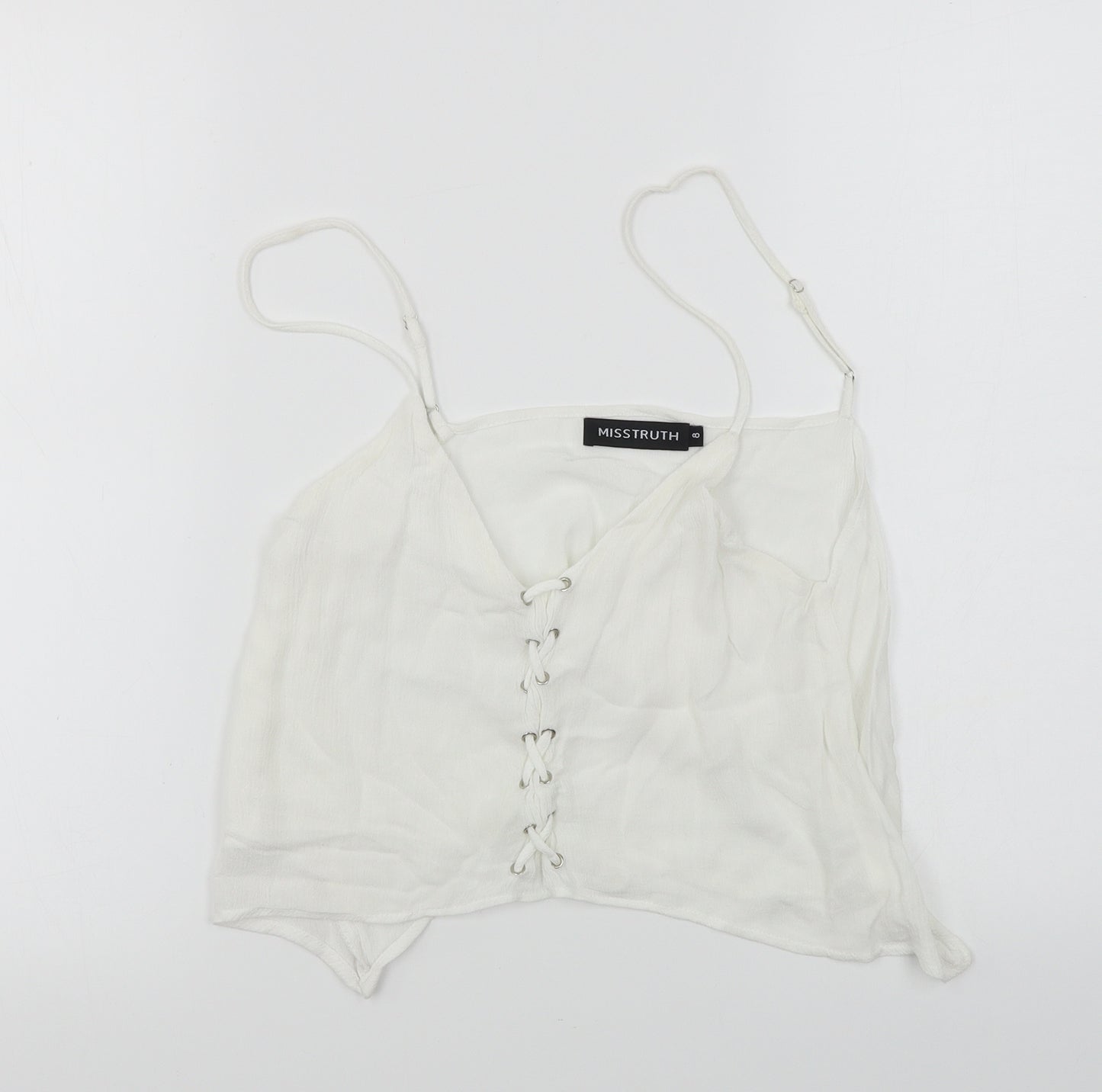 Misstruth  Womens White   Cropped T-Shirt Size 8