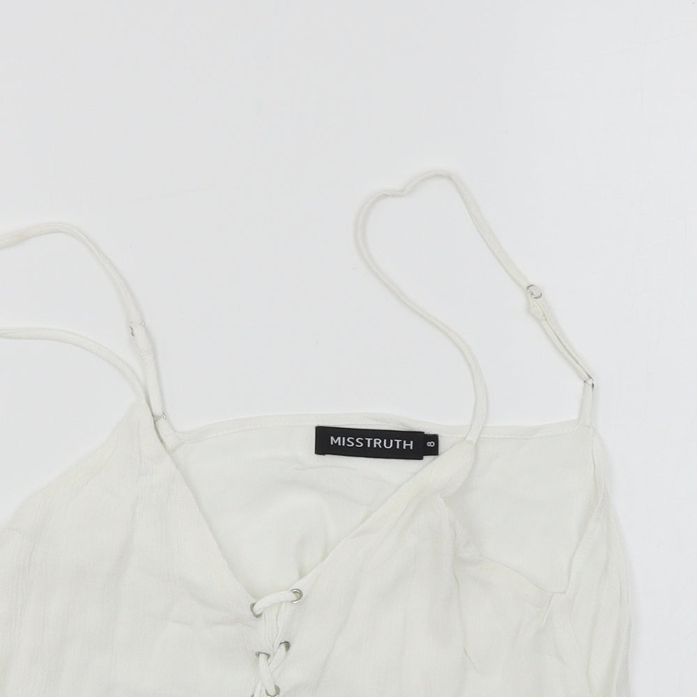 Misstruth  Womens White   Cropped T-Shirt Size 8
