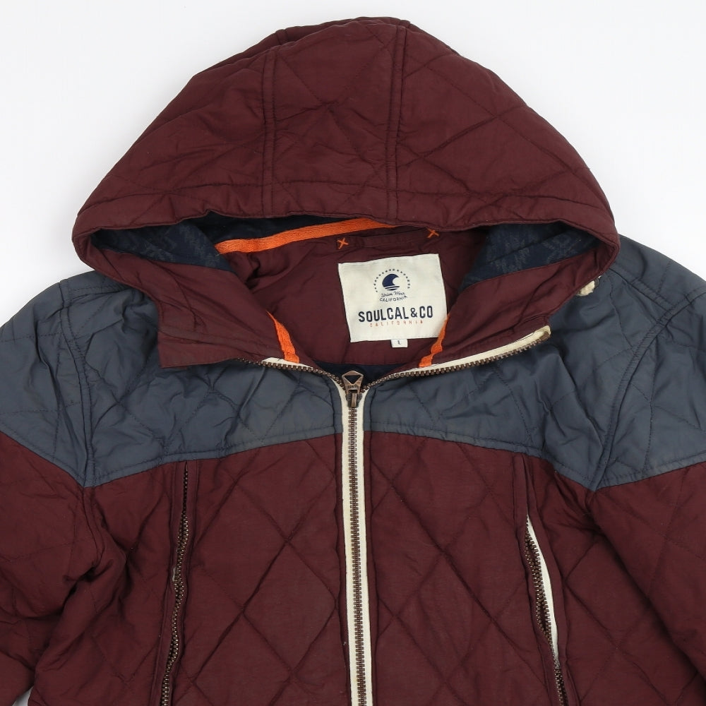 SoulCal&Co Mens Red   Jacket Coat Size L