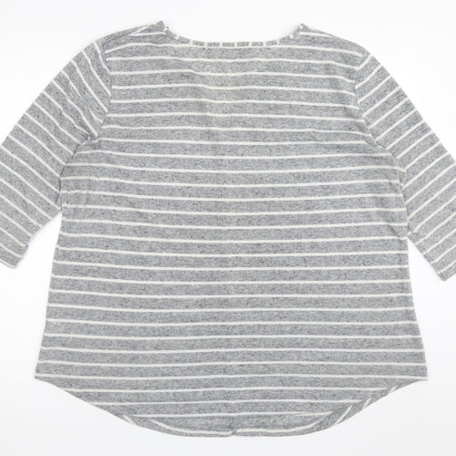 Papaya Womens Grey Striped  Pullover Jumper Size 20