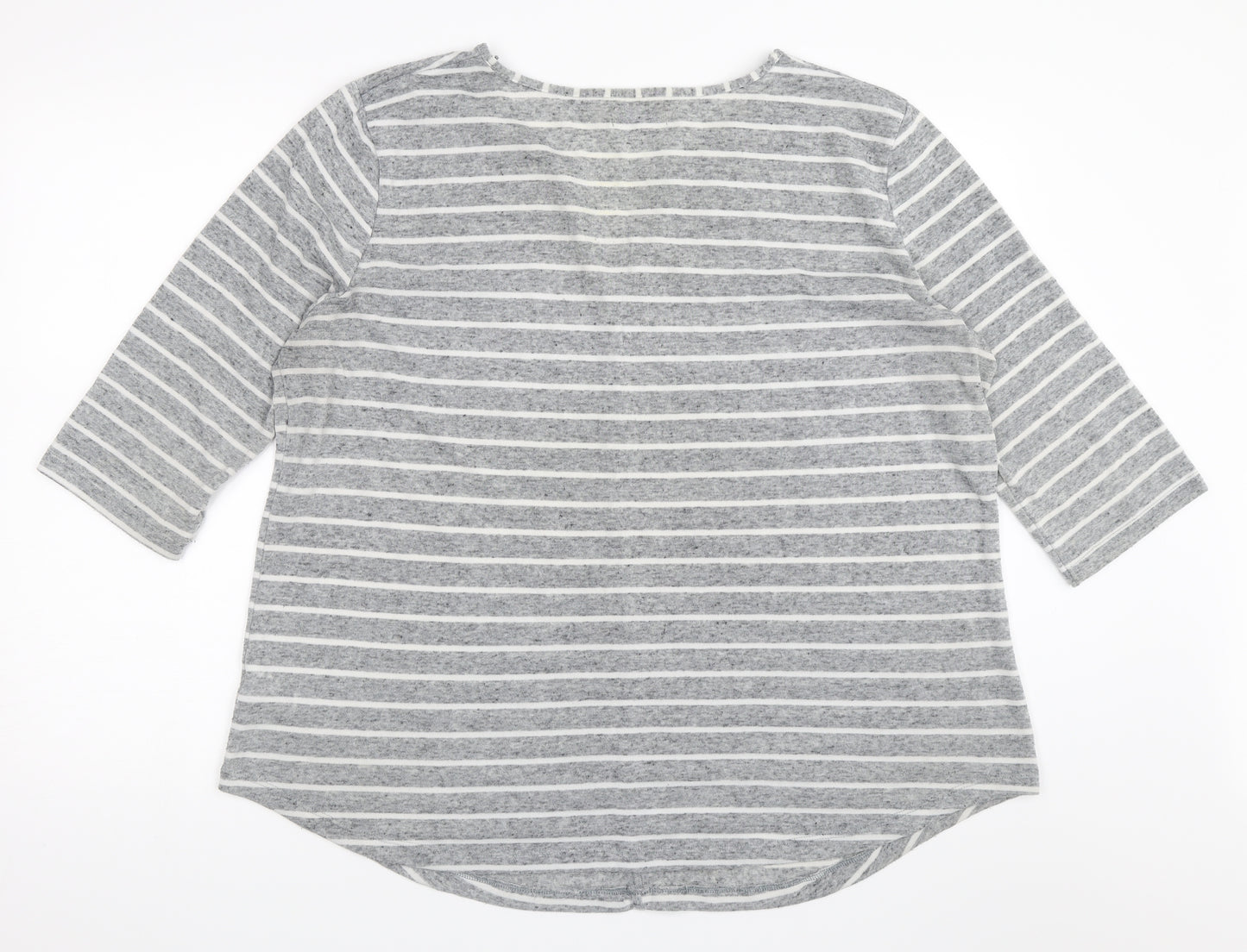 Papaya Womens Grey Striped  Pullover Jumper Size 20
