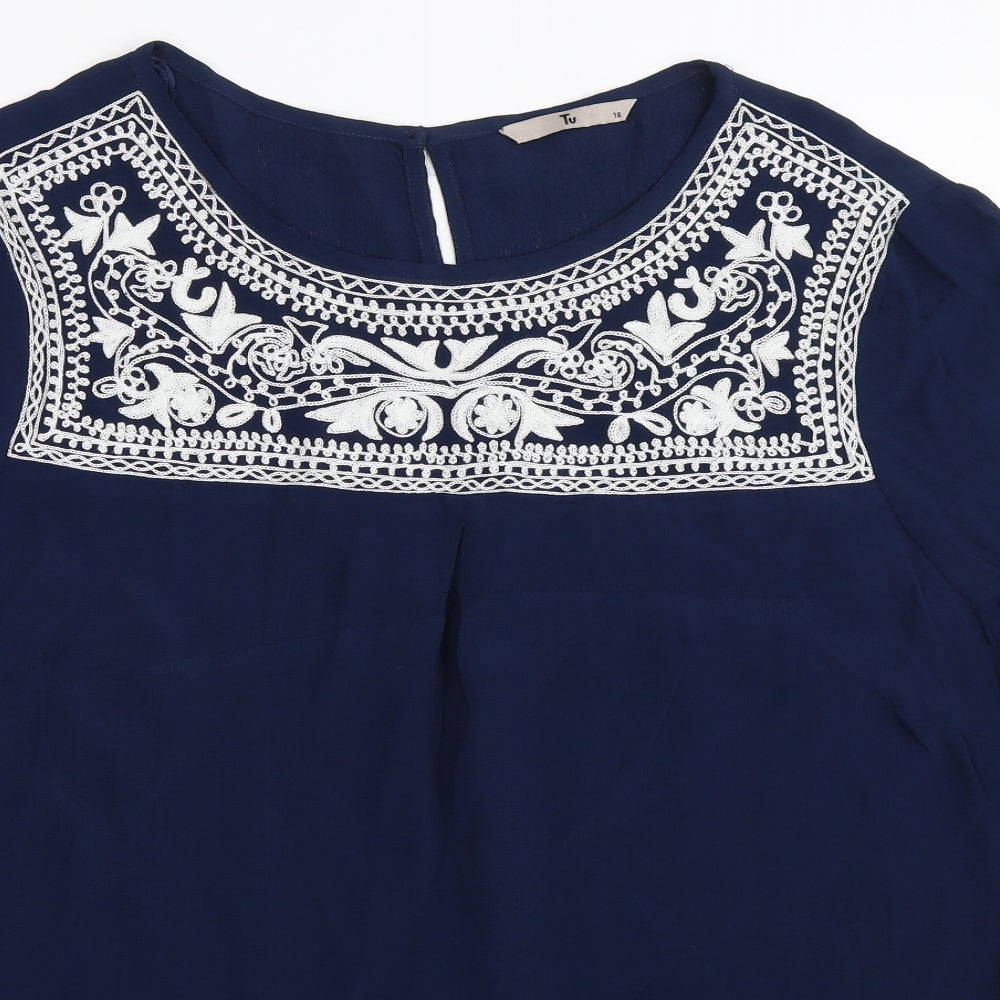 TU Womens Blue   Basic Blouse Size 18
