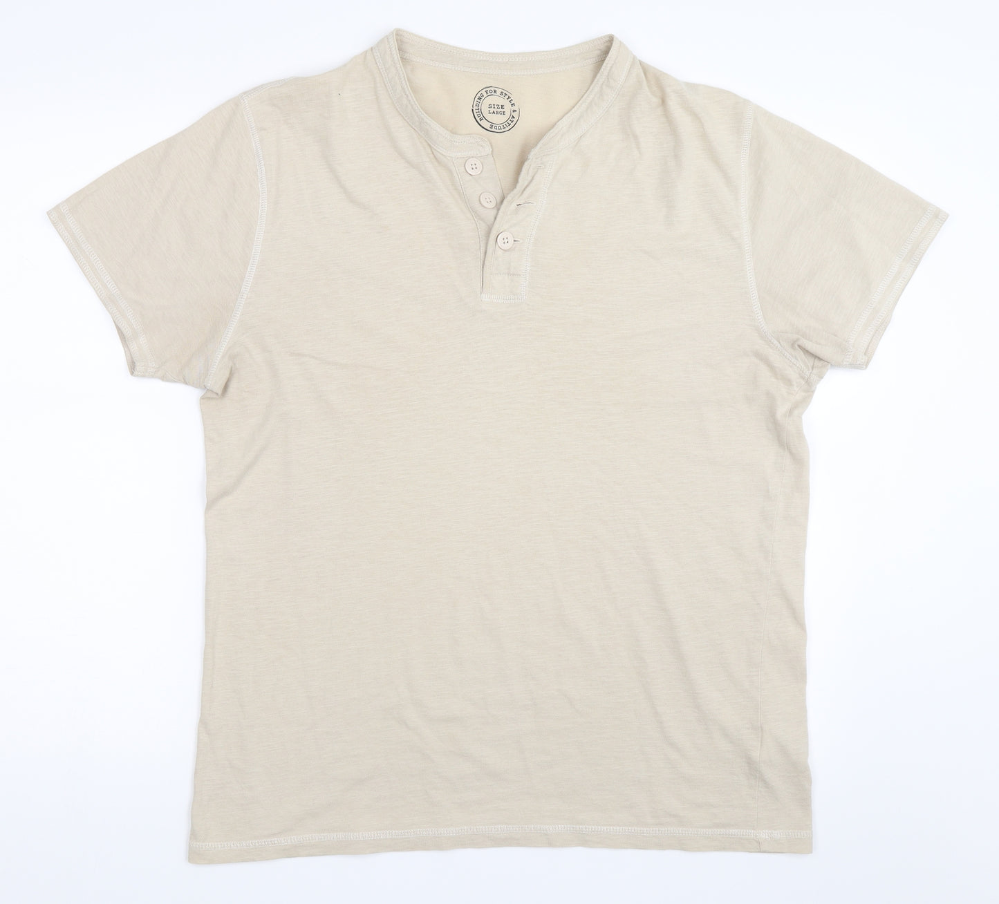 Peacocks Mens Beige    T-Shirt Size L