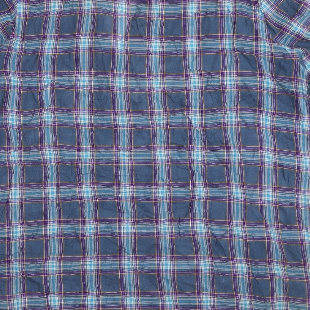 Being Casual Womens Blue Check  Basic Blouse Size 16